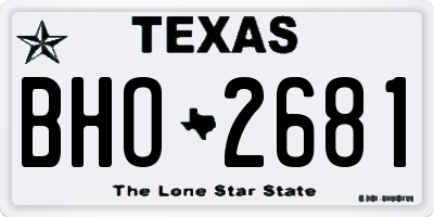 TX license plate BHO2681