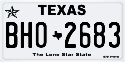 TX license plate BHO2683