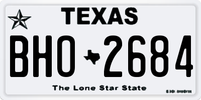 TX license plate BHO2684