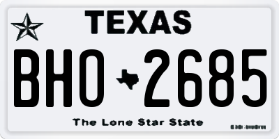 TX license plate BHO2685