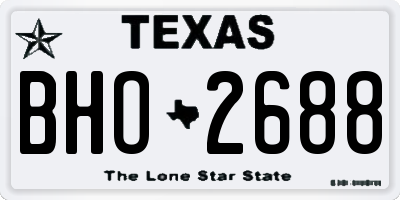 TX license plate BHO2688