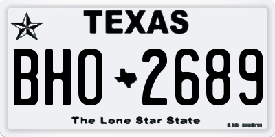 TX license plate BHO2689