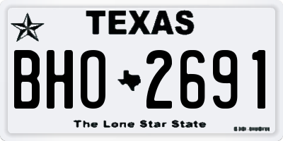 TX license plate BHO2691