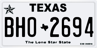 TX license plate BHO2694