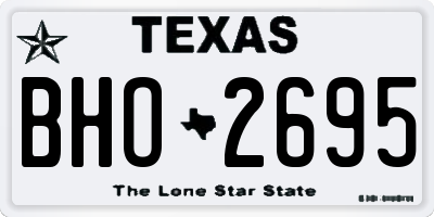TX license plate BHO2695