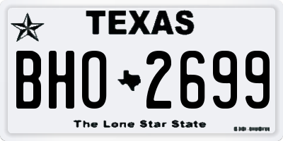 TX license plate BHO2699