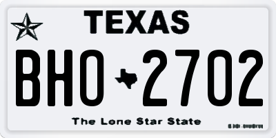 TX license plate BHO2702