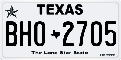TX license plate BHO2705
