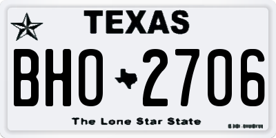 TX license plate BHO2706