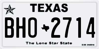 TX license plate BHO2714