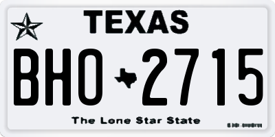 TX license plate BHO2715