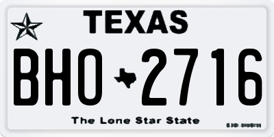 TX license plate BHO2716