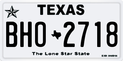TX license plate BHO2718
