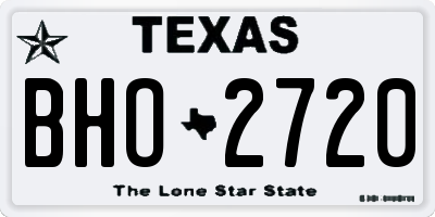 TX license plate BHO2720