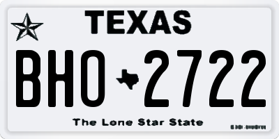TX license plate BHO2722