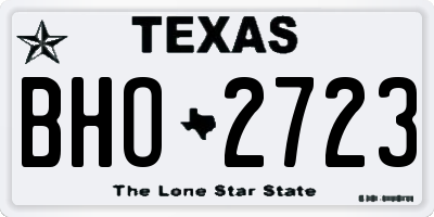 TX license plate BHO2723