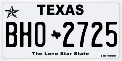 TX license plate BHO2725