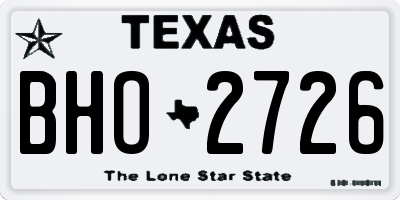 TX license plate BHO2726