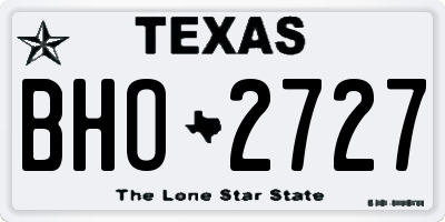 TX license plate BHO2727