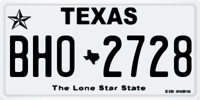 TX license plate BHO2728