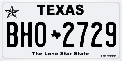 TX license plate BHO2729