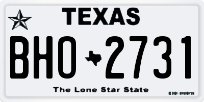 TX license plate BHO2731