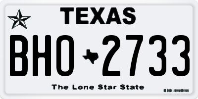 TX license plate BHO2733