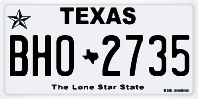 TX license plate BHO2735