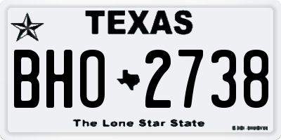 TX license plate BHO2738