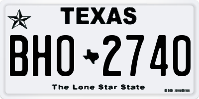 TX license plate BHO2740