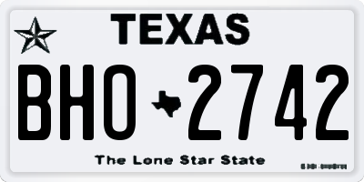 TX license plate BHO2742