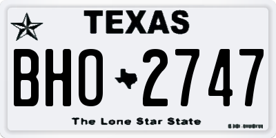 TX license plate BHO2747