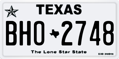 TX license plate BHO2748