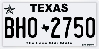 TX license plate BHO2750