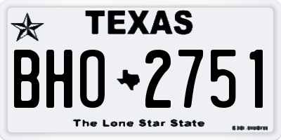 TX license plate BHO2751