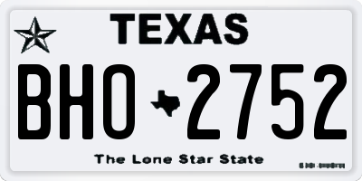TX license plate BHO2752