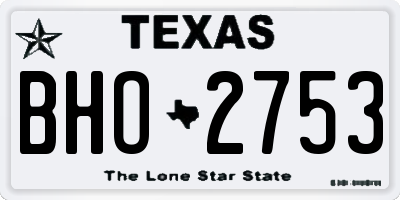 TX license plate BHO2753