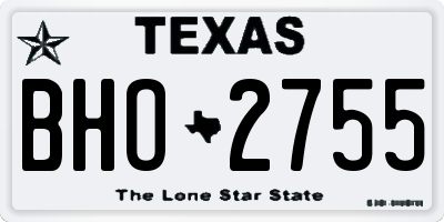 TX license plate BHO2755