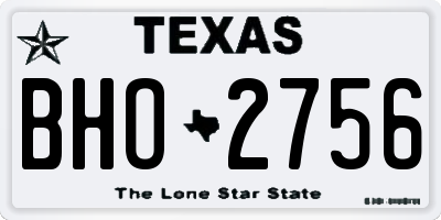 TX license plate BHO2756