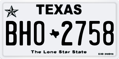 TX license plate BHO2758
