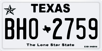 TX license plate BHO2759