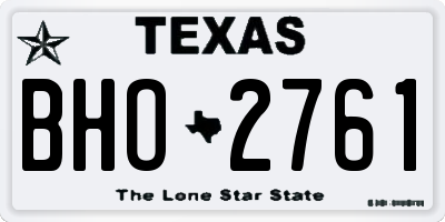 TX license plate BHO2761