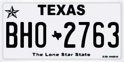 TX license plate BHO2763