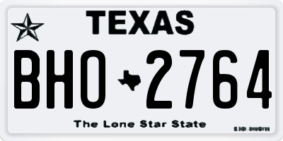 TX license plate BHO2764