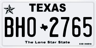 TX license plate BHO2765