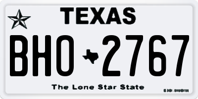 TX license plate BHO2767