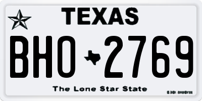 TX license plate BHO2769