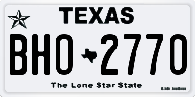 TX license plate BHO2770