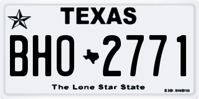 TX license plate BHO2771