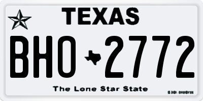 TX license plate BHO2772